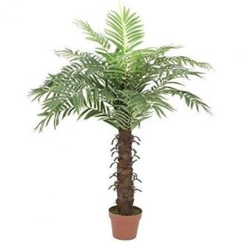 Palma real artificial con tronco de fibra de palmera, 15 frondas, 120 cm - planta artificial / árbol sintético - artplants