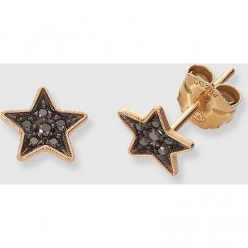 Pendientes de oro rosa y diamantes negros con Estrella El Corte Inglés
