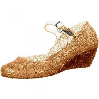 GenialES Disfraz Sandalias de Vestido con Tacón Plástico Princesa Queen Balnco para Cumpleaños Carnaval Fiesta Cosplay Halloween Niña EU35/200
