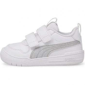Zapatillas Puma Multiflex Glitz Infantil Blanco-Plata