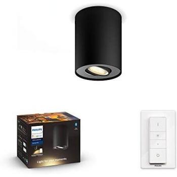 Foco LED dimmer Philips Hue Pillar 5,5W negro con control por app