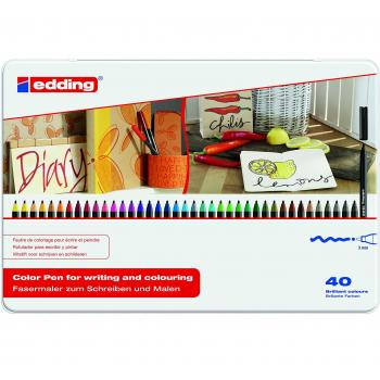 edding 1300 colour pen medium - multi-coloured - 40 pens - round nib 2 mm - felt pens for drawing and writing - felt pens for school, mandalas, bullet journals
