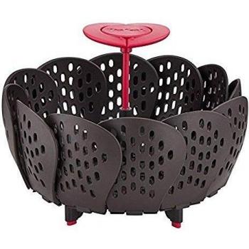 Cesta de Vapor Tefal Ingenio K2071614 - Plástico, Negro/Rojo, 27 cm, Almacenamiento Fácil