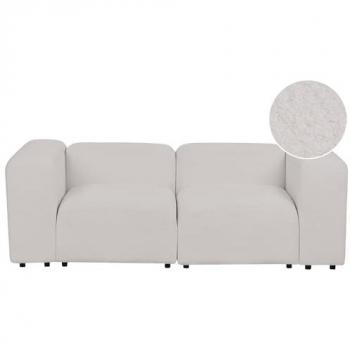 Sofá Modular Moderno de 2 Plazas con Tapicería de Bouclé en Gris Claro - Falsterbo