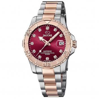 Reloj Jaguar Couple Diver para Mujer J871/6 con Caja de Acero Inoxidable 316L y Esfera Burdeos