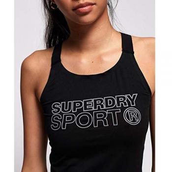 Superdry Active Fitted Vest Camiseta, Negro, 36 para Mujer