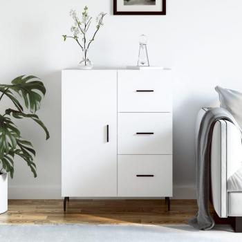 Aparador de madera de ingeniería 69,5x34x90 cm, mueble de almacenaje de salón, buffet para salón, armario auxiliar, armario de almacenamiento, color blanco