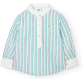 Camisa de niño a rayas con cuello mao en lino Boboli - Modelo 718174 TRICOLOR, ideal para los más pequeños