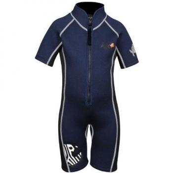 iQ-Company Kids 3.0 Shortie Safari - Traje neopreno de buceo para niños, color Azul, talla 128 cm