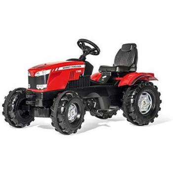 Tractor de Pedales Rolly Toys Massey Ferguson 8650 con Chasis de Acero, Asiento Regulable y Capot Abatible para Niños de 3 a 8 Años