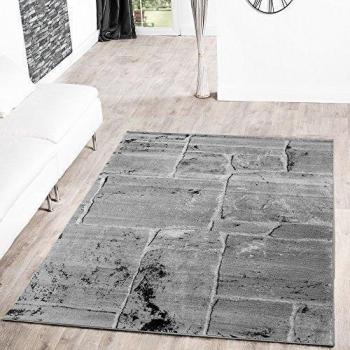 T&T Design Alfombra De Salón Moderna Suelo Piedra Aspecto Mármol En Gris Al Mejor Precio, Größe:60x100 cm