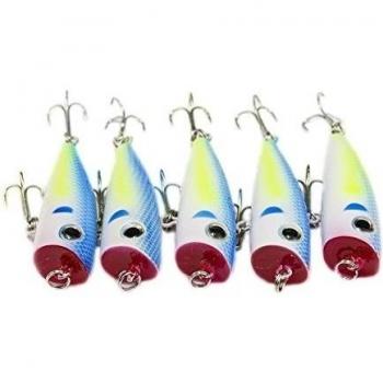 V-BLUE 5 PCS SEÑUELOS POPPER PARA PESCA