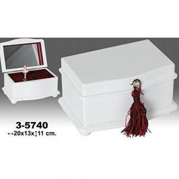 Supernova Decoracion-Joyero Musical Madera Blanco _20X13X11Cm