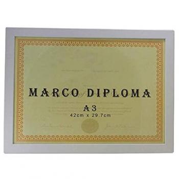 Marco de Madera Blanco para Diploma A3 de 42 x 29,7 cm - Marco para Fotos, Documentos, Certificados y Premios para Colgar en la Pared