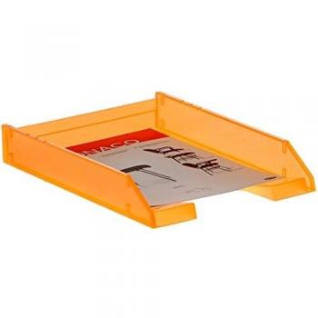 Archivo 2000 715NATL - Bandeja apilable organizadora para documentos en formato A4 y folio, color naranja traslúcido