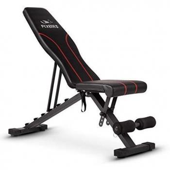 FLYBIRD Banco ajustable, banco de pesas de utilidad para entrenamiento de cuerpo completo, banco inclinable / declive plegable multiusos