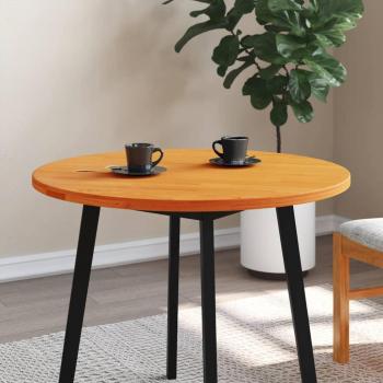 Mesa redonda de madera maciza de pino marrón Ø 80x2,5 cm