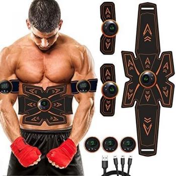 EMS Electroestimulador Muscular, Abdominales Cinturón,Masajeador Eléctrico Cinturón, Hombresy Mujeres Ejercitador del Abdomen/Brazo/Piernas/Cintura