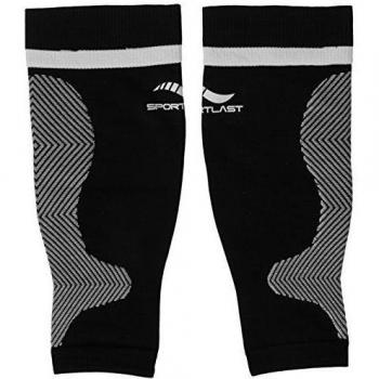 Medilast D450NB - Pantorrillera trail unisex, color negro / blanco, talla L