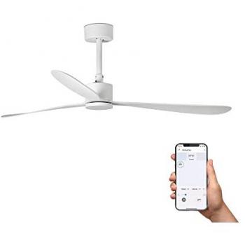 Ventilador de techo grande blanco DC Smart Amelia Ø1320mm 33760WP Faro, inteligente, 6 velocidades