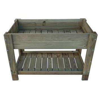 Mesa de Cultivo de Madera Tratada Autoclave Los Toscares 115L 119x65x80 cm con Bolsa Geotextil para Huerto Urbano en Jardín, Terraza y Exterior
