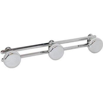 MSV Percha CROMADA-3 Ganchos, Acero Inoxidable, 42.5x6x6.5 cm