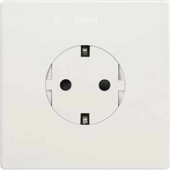 Kit Enchufe Schuko Clean Simon 270 Blanco, Empotrable, 250V, 16A, Incluye Marco y Tapa, Fácil Instalación