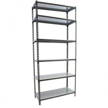 Estantería SIMONCLICK 6/400 Antracita/Galva, Estantería Metálica, 6 Baldas Ajustables, Capacidad de Carga de 180 kg por Punto de Flexión, Dimensiones:
