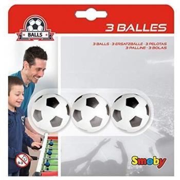Smoby - Futbolines 3 pelotas plástico, 35 mm diámetro