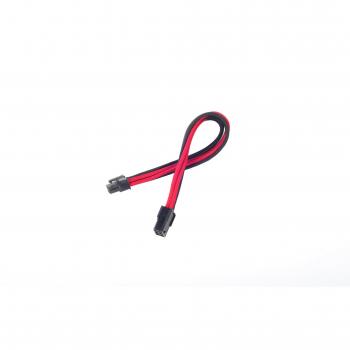 Silverstone SST-PP07-IDE6BR - Cable enfundado Extensor 25cm 6 Pines a PCI-E 6 Pines, Negro Rojo