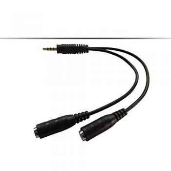 Stereo 4-Pole Audio Y Splitter Cable Lead 3.5mm Male to 2 x 3.5mm Female Aux Stereo Audio Splitter Cable - Gold Plated Compatible With iPhone, iPod, iPad, Samsung, LG Smartphones, Tablets, MP3 players, PCs, Xbox One, PlayStation 4 PS4