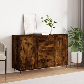 Aparador de madera de ingeniería roble ahumado 104x35x70 cm Marrón