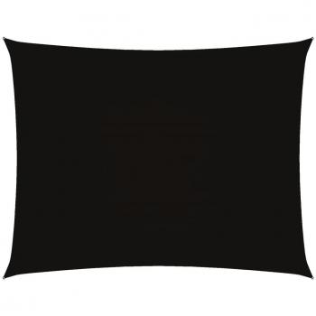 Toldo de vela rectangular tela oxford negro 3,5x5 m