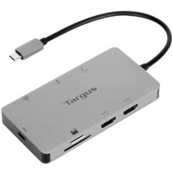 Targus Docking Station USB-C Dual HDMI 4K con fuente de alimentación Pass-Thru de 100 W - DOCK423EU, Gris