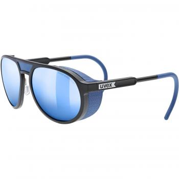 UVEX MTN Classic CV Gafas de ciclismo Colorvision negro mate con lente espejada azul
