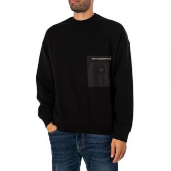 Armani Exchange Men's Black Sweatshirt with Zip Pocket - Size M