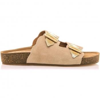 Sandalias planas mujer Mustang Lin beige