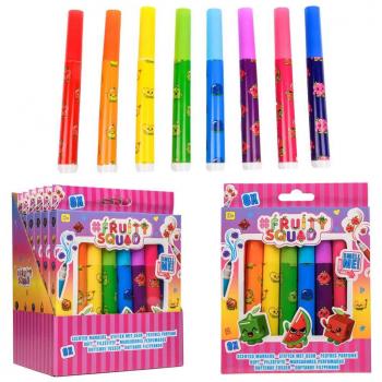 Set de 8 marcadores perfumados de frutas con punta gruesa