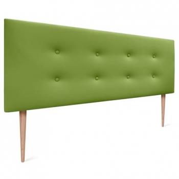 Cabecero de Polipiel Aqualine Pro 160x105cm con 2 Hileras de Botones y Patas - Verde Luxe
