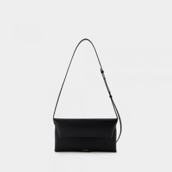 Jil Sander Folded Small Clutch Bag Black, Women's Shoulder Bag, Size: ONE SIZE