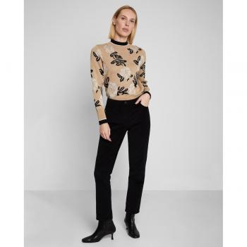 TRUCCO - Pantalón de mujer recto de pana lisa con tiro medio y detalles de bolsillos laterales y traseros