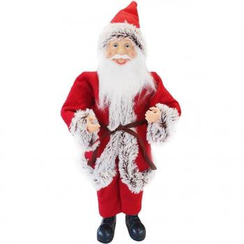 Figura Papá Noel Rojo y Gris Decoración Navideña 50H con Mini Luces
