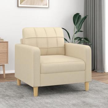 Sillón de tela crema 60 cm Vidaxl - Sillón moderno, tapizado en tela suave, color crema, dimensiones 60 cm, estructura resistente