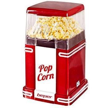Beper - Máquina para Hacer Palomitas de Maíz, Preparación en 3 minutos, sin Grasa, Circulación de Aire Caliente, 1200 W de Potencia, Rojo