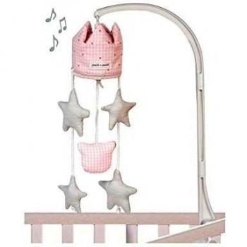 Pasito a Pasito 73612 - Móvil musical, diseño vichy rosa petite etoile