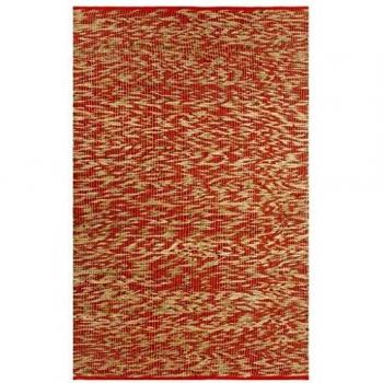 vidaXL Alfombra Hecha a Mano de Yute Natural Decoración Casa Hogar Salón Comedor Moquetas Felpudo Estera Habitaciones Cubresuelo 160x230 cm Rojo