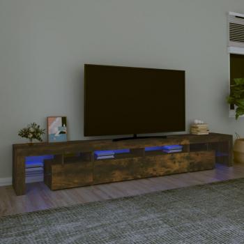 Soporte para TV con luces LED color roble ahumado 260x36,5x40 cm