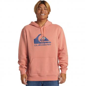 Sudadera con capucha Quiksilver Big Logo naranja coral para hombre, talla L