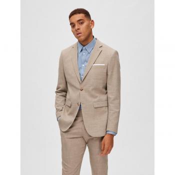 Americana Oasis Slim Fit Beige de Lino Selected