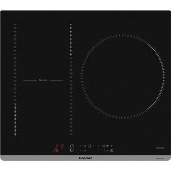 Placa de Inducción Brandt BPI163DUB - 60 cm, 3 Zonas de Cocción, 7.4 kW, Touch, DuoZone, Booster y Temporizadores